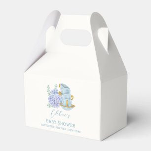 Vintage Hydrangea Tea Brewing Baby Shower Favor Boxes