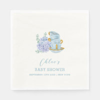 Vintage Hydrangea Tea Brewing Baby Shower