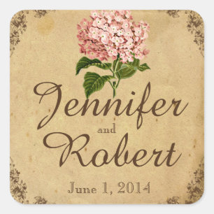 Vintage Hydrangea Wedding Envelope Seal