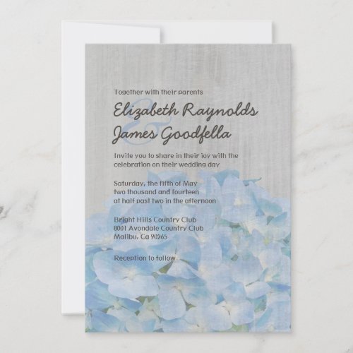 Vintage Hydrangea Wedding Invitations