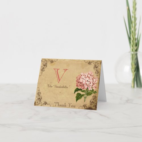 Vintage Hydrangea Wedding Thank You