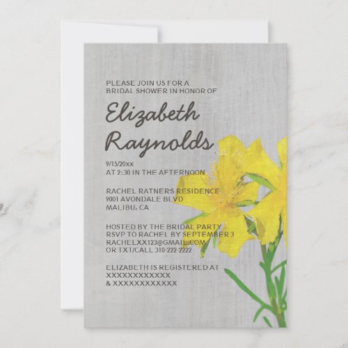 Vintage Hypericum Bridal Shower Invitations