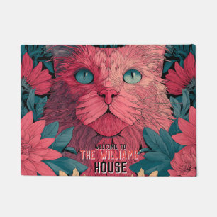 Vintage Hypoallergenic Cats Mom Dad House Welcome Doormat