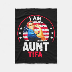 Vintage I Am Aunt Tifa Woman's Girl Aunt Tifa Amer Fleece Blanket