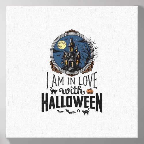 Vintage I Am In Love With Halloween Shirt Design_1 Canvas Photo Tile
