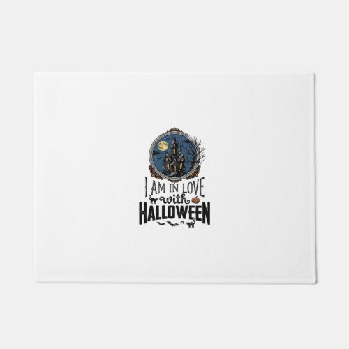 Vintage I Am In Love With Halloween Shirt Design_1 Doormat