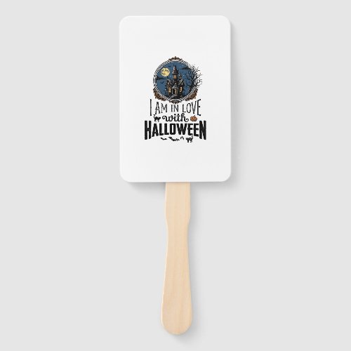 Vintage I Am In Love With Halloween Shirt Design_1 Hand Fan