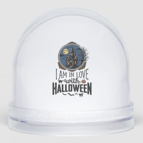 Vintage I Am In Love With Halloween Shirt Design_1 Snow Globe