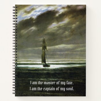 Vintage - I Am The Captain Of My Soul  Notebook by AsTimeGoesBy at Zazzle