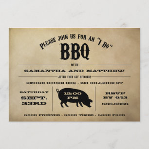 Vintage "I Do" BBQ After Wedding Invite