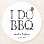 Vintage I Do BBQ Barbecue Country Wedding Ring Round Paper Coaster<br><div class="desc">Vintage I Do BBQ Barbecue Country Wedding Ring Paper Coaster</div>