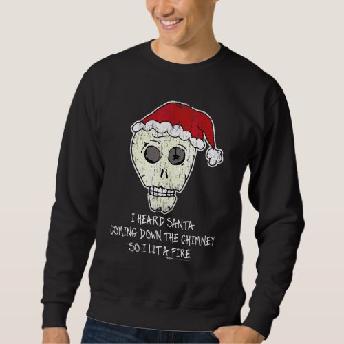 Vintage I Heard Santa Coming Down Scull anti Chris Sweatshirt