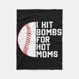 Vintage I Hit Bysebyll Bombs For Hot Moms Bysebyll Fleece Blanket