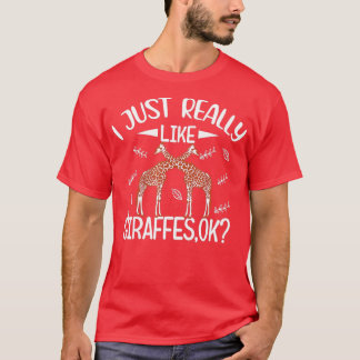 Vintage I Just Really Like giraffes ok funny giraf T-Shirt