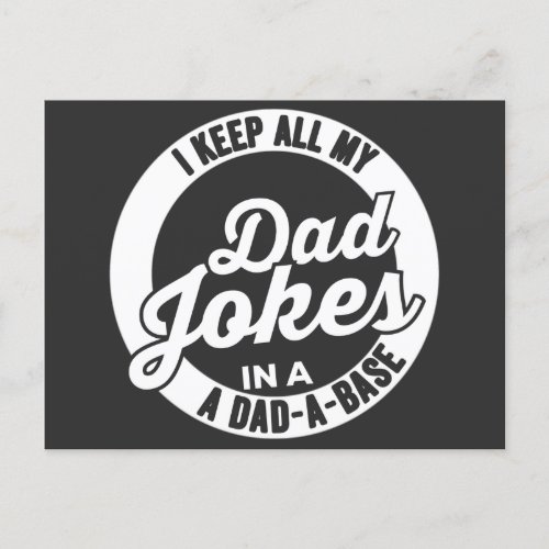 Vintage I Keep All My Dad Jokes In A Dad A Base Bu Postcard