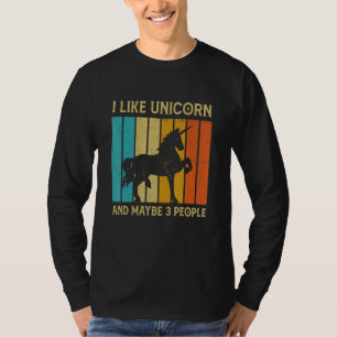 Vintage I Like Unicorn And Maybe 3 People   Women  T-Shirt