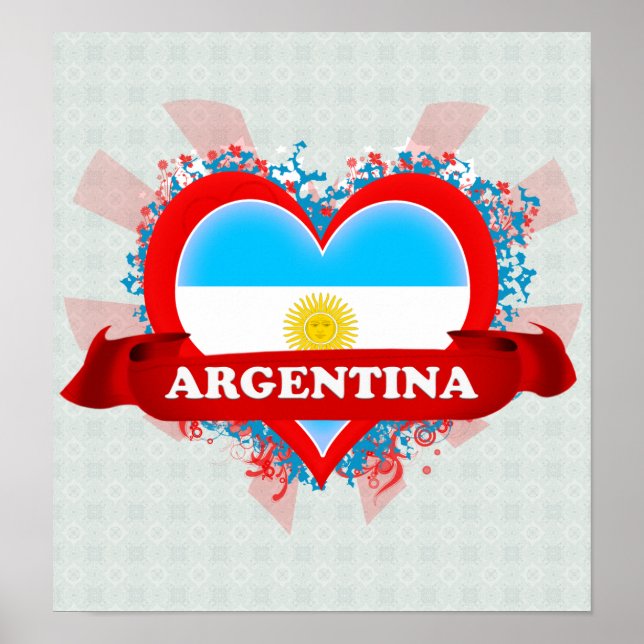 Vintage I Love Argentina Poster (Front)
