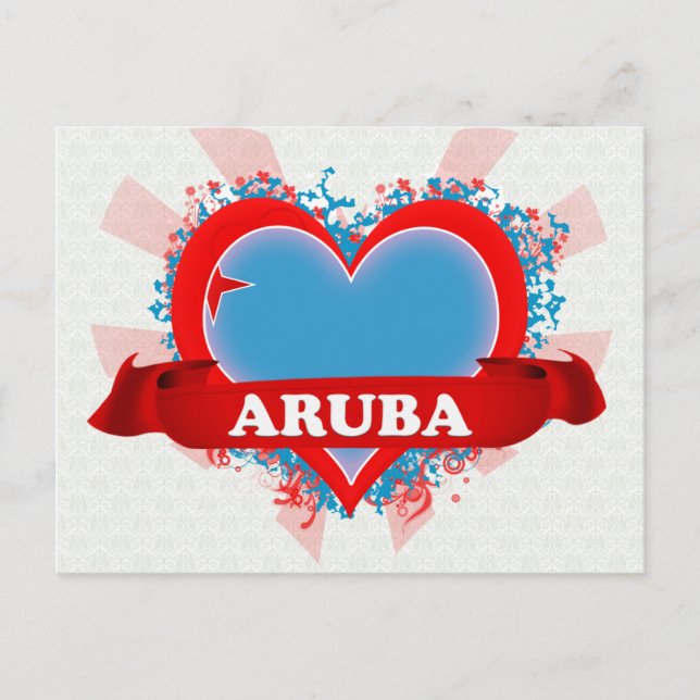 Vintage I Love Aruba Postcard (Front)