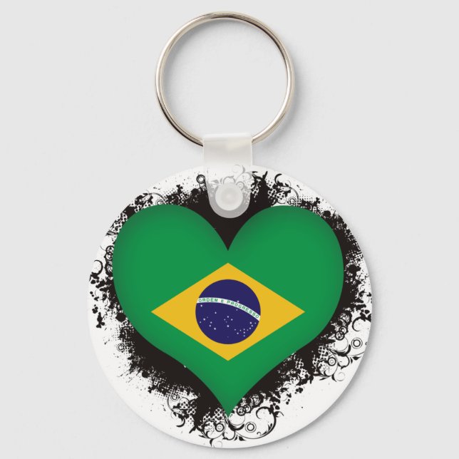 Vintage I Love Brazil Keychain (Front)