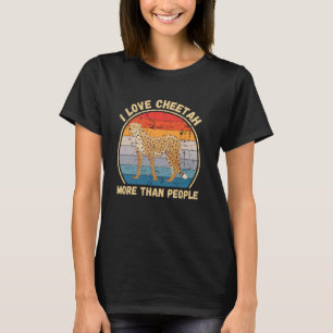 Vintage I Love Cheetah More Than People Cheetah Lo T-Shirt