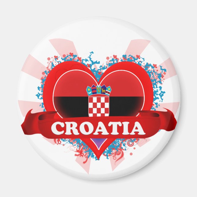 Vintage I Love Croatia Magnet (Front)