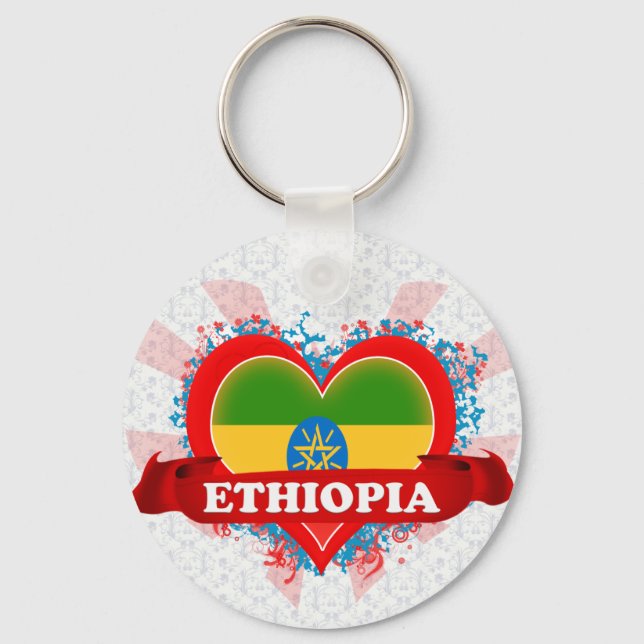 Vintage I Love Ethiopia Keychain (Front)