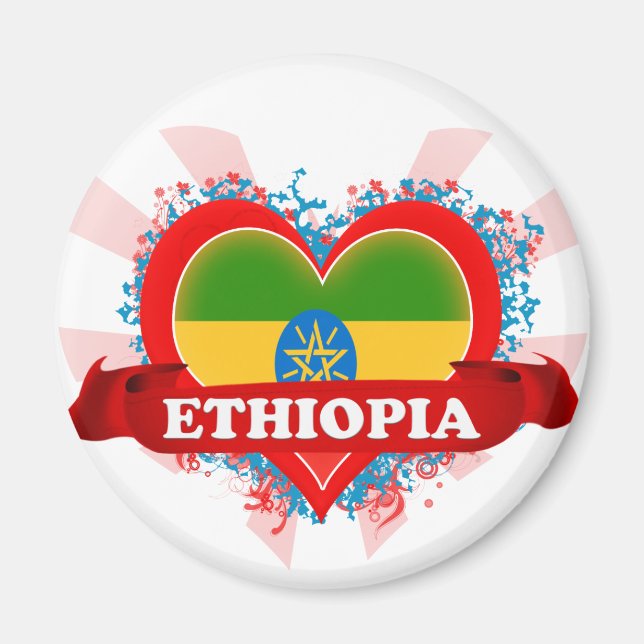 Vintage I Love Ethiopia Magnet (Front)