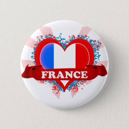 Vintage I Love France Button