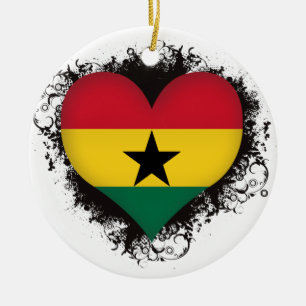 Vintage I Love Ghana Ceramic Ornament