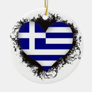 Vintage I Love Greece Ceramic Ornament