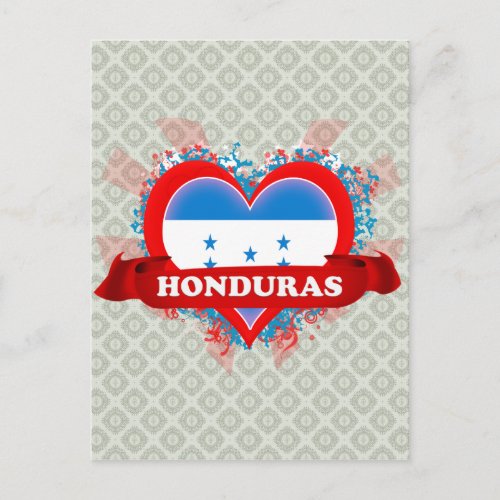 Vintage I Love Honduras Postcard