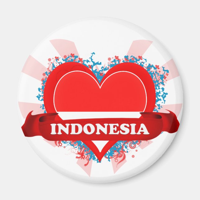 Vintage I Love Indonesia Magnet (Front)