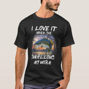 Vintage I Love It When She Swallows My Worm Fisher T-Shirt