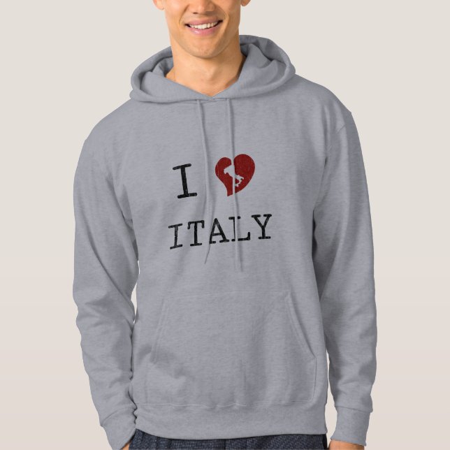 Vintage I Love Italy Hoodie (Front)