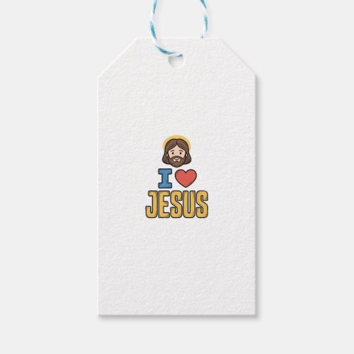 Vintage I Love Jesus Christian Graphic Gift Tags