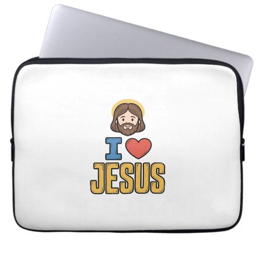 Vintage I Love Jesus Christian Graphic Laptop Sleeve