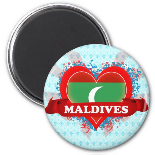 Vintage I Love Maldives Magnet