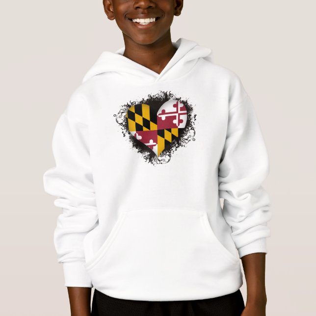 Vintage I Love Maryland Hoodie (Front)