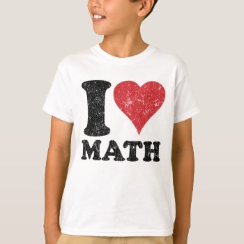 Vintage I Love Math Kids Ringer T-shirt by teachertees at Zazzle