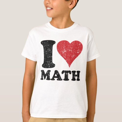 Vintage I Love Math Kids Ringer T_Shirt
