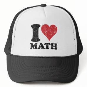 Vintage I Love Math Trucker Hat