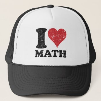 Vintage I Love Math Trucker Hat by teachertees at Zazzle
