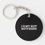 Vintage I Love My Hot Boyfriend I Heart My Hot BF Keychain