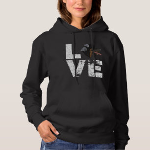 Vintage I Love My Rottweiler Dog Head Funny Dog Lo Hoodie