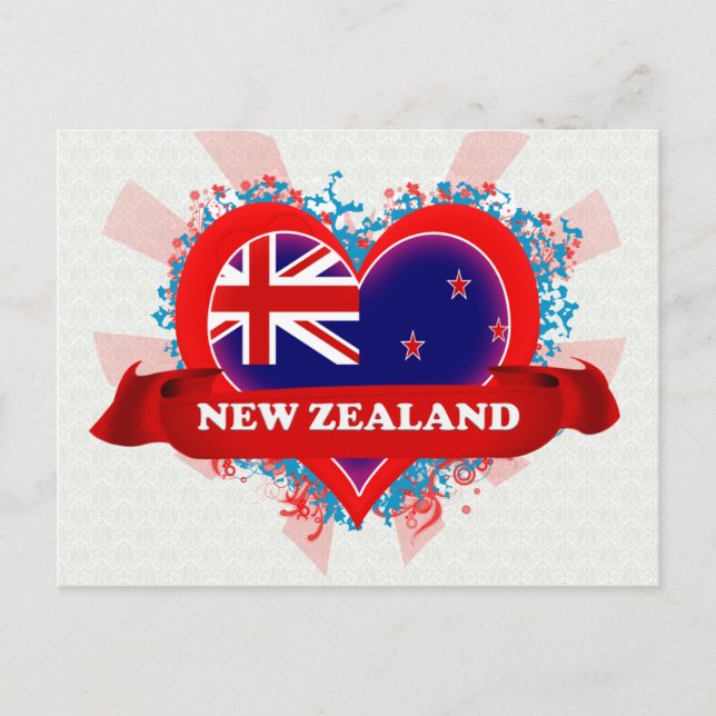 Vintage I Love New Zealand Postcard (Front)