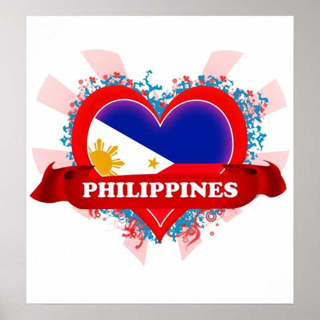 Vintage I Love Philippines Poster (Front)