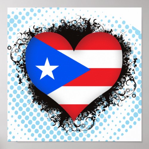 Vintage I Love Puerto Rico Poster