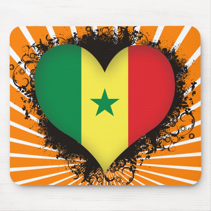 Vintage I Love Senegal Mouse Pads