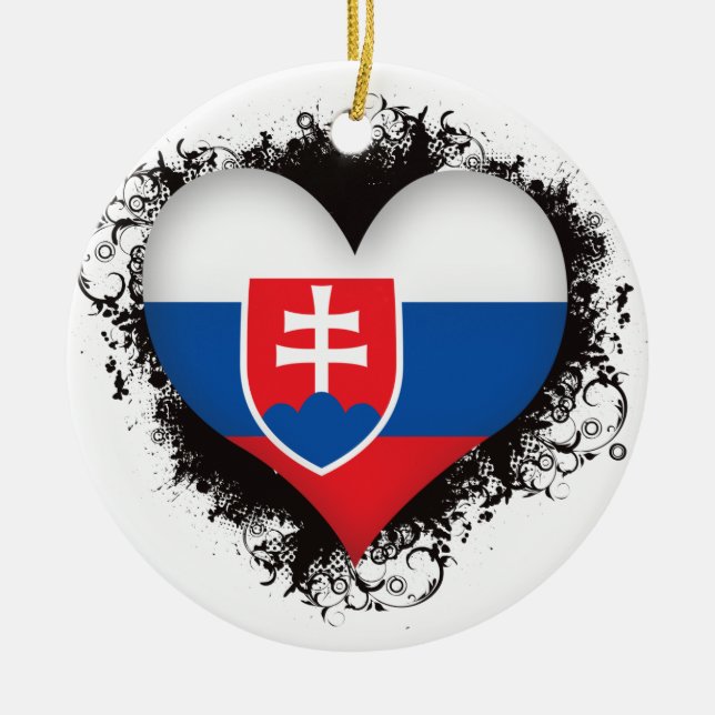 Vintage I Love Slovakia Ceramic Ornament (Front)