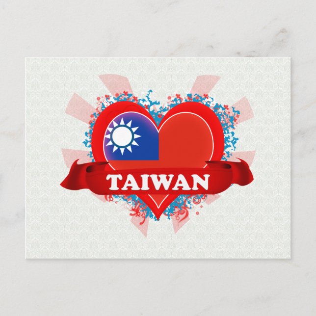 Vintage I Love Taiwan Postcard (Front)